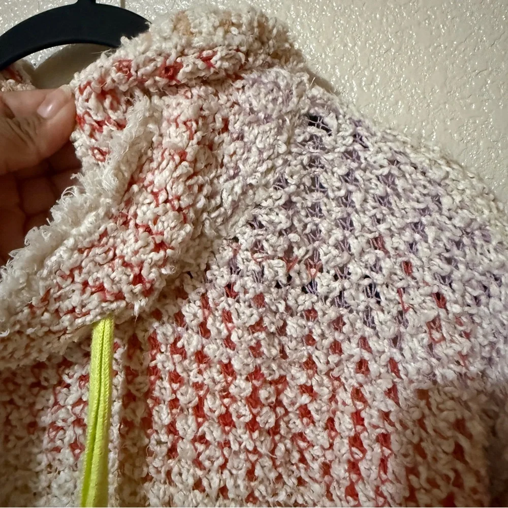 Free‎ People Sit Next to Me Multicolor Knit Hoodie Sz XS